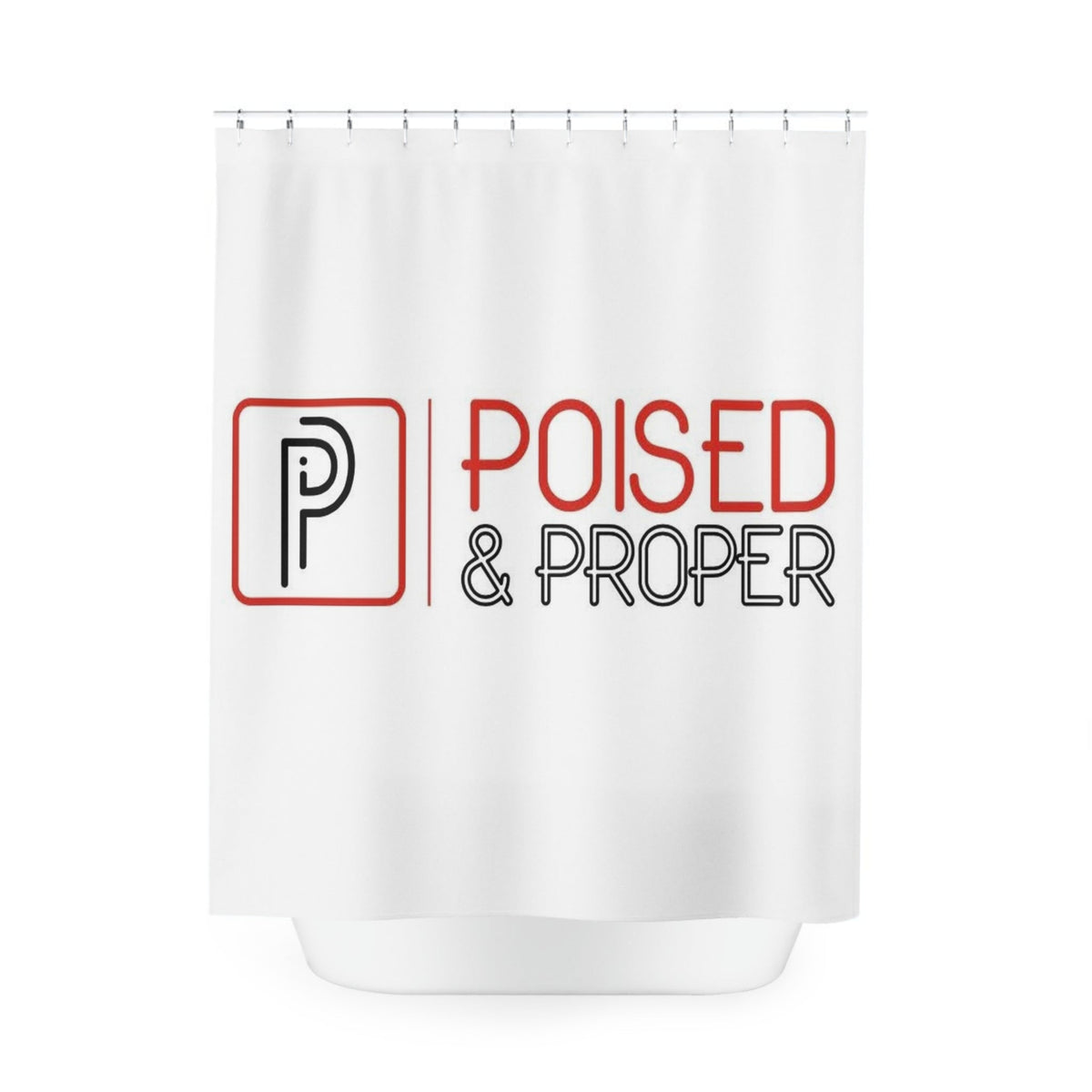 Polyester Shower Curtain - Poised & Proper