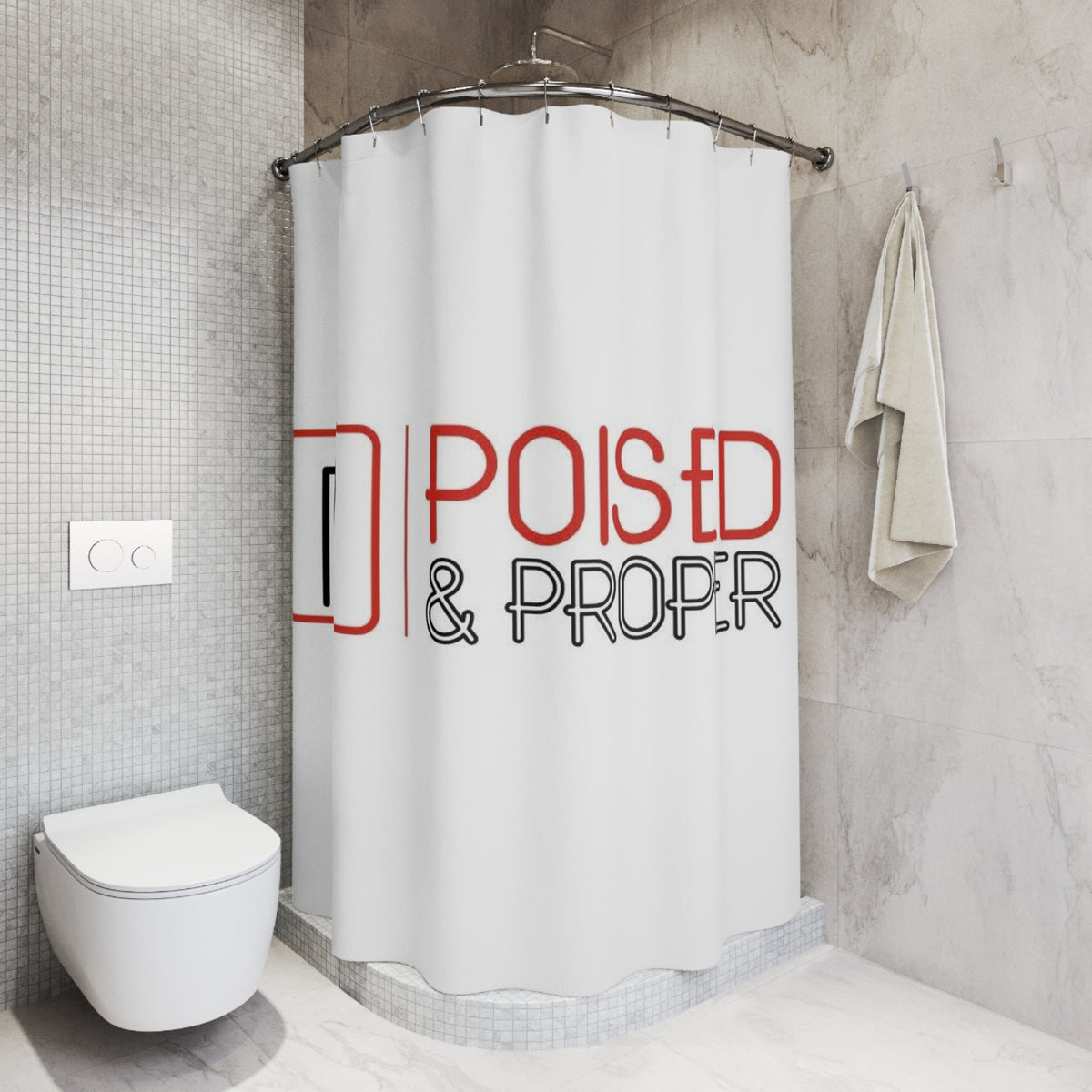 Polyester Shower Curtain - Poised & Proper